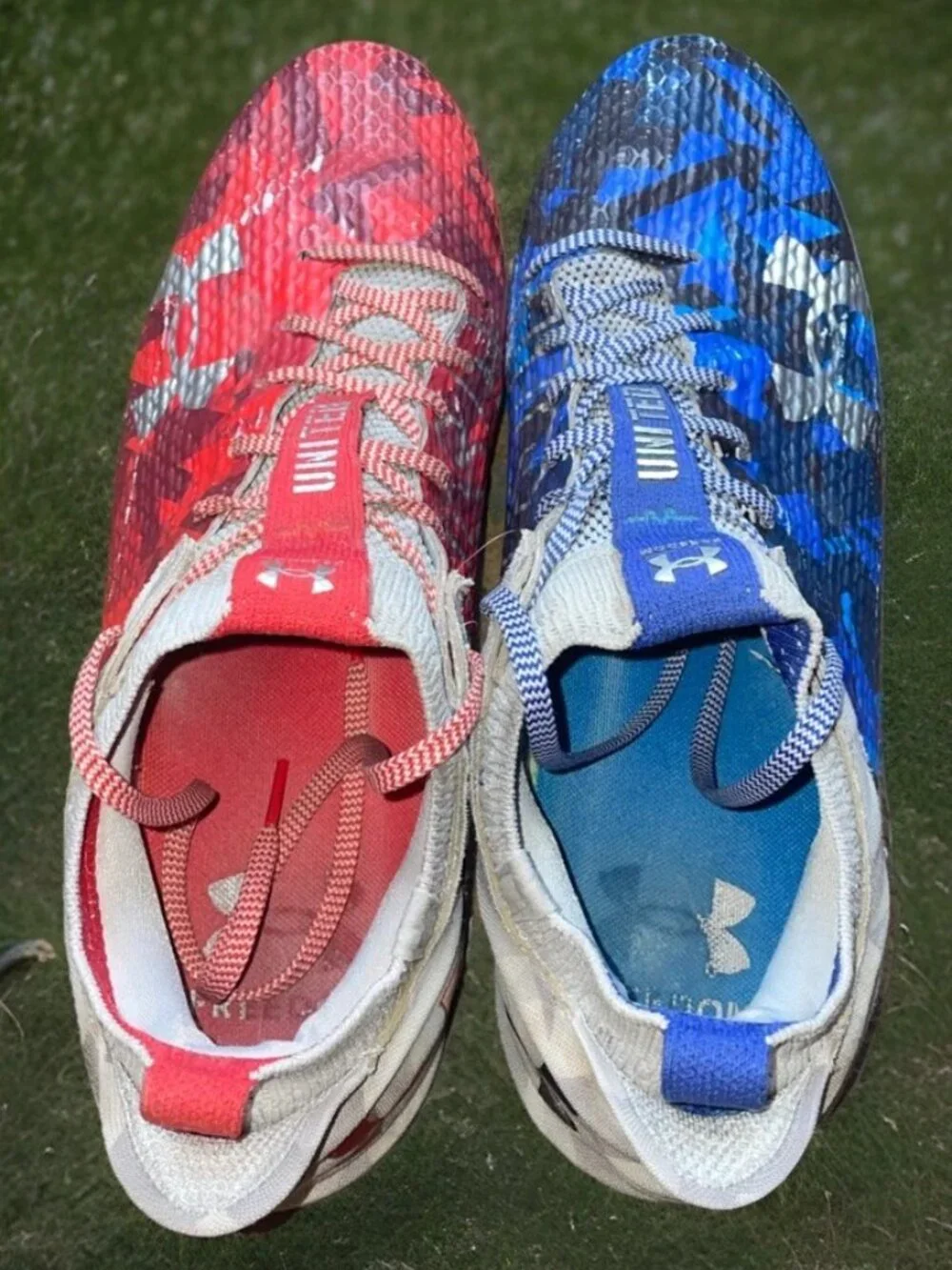 Under Armour Mens Blur Smoke 2.0 USA Freedom Football Cleats Size 11